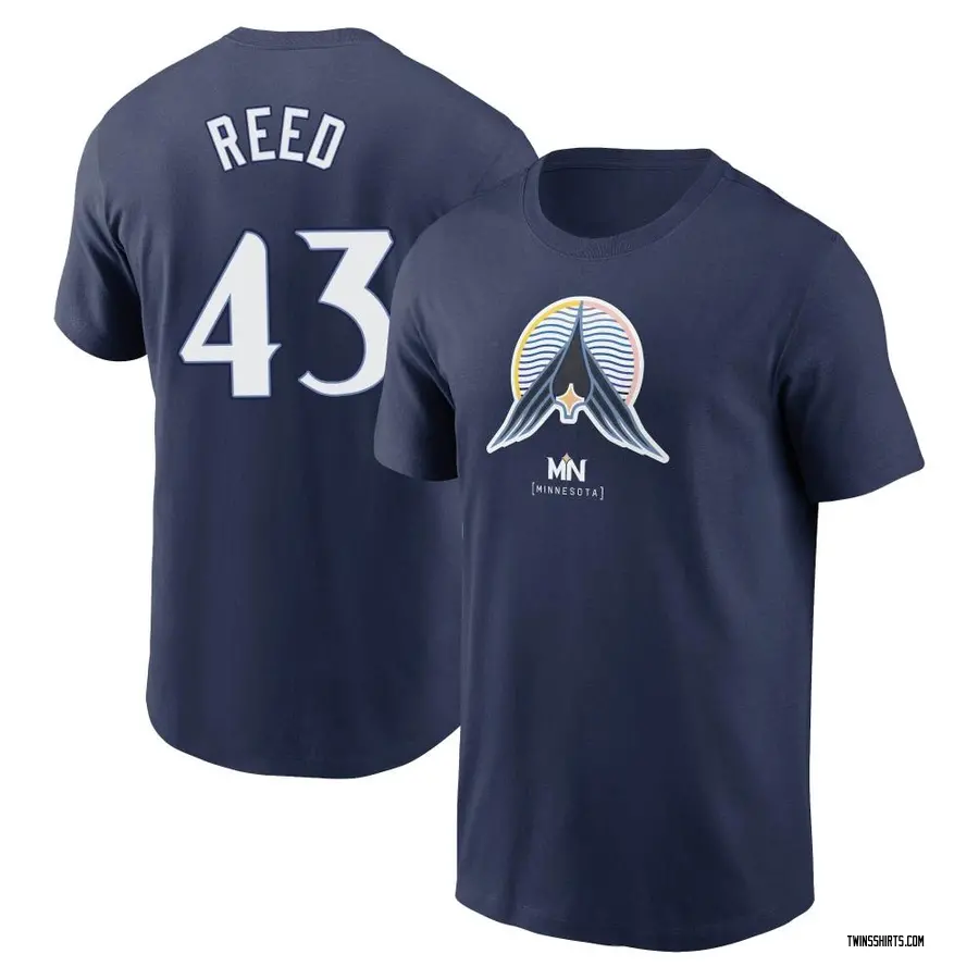 Men's Addison Reed Minnesota Twins Navy 2024 City Connect Name & Number T-Shirt