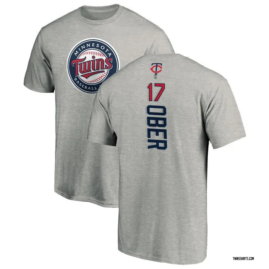 Men's Bailey Ober Minnesota Twins Backer T-Shirt - Ash