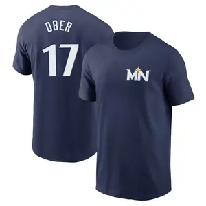 Men's Bailey Ober Minnesota Twins Navy 2024 City Connect Fuse Name & Number T-Shirt