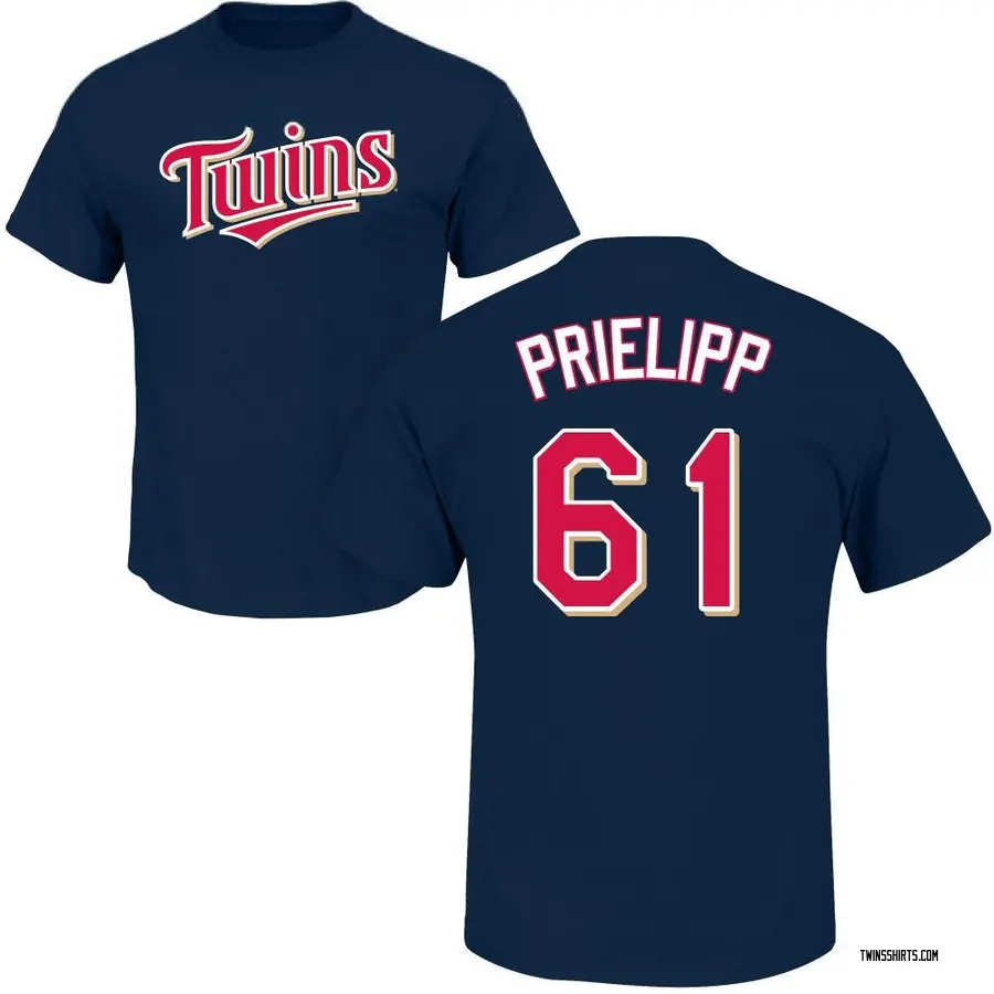 Men's Connor Prielipp Minnesota Twins Roster Name & Number T-Shirt - Navy