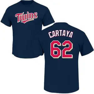 Men's Diego Cartaya Minnesota Twins Roster Name & Number T-Shirt - Navy