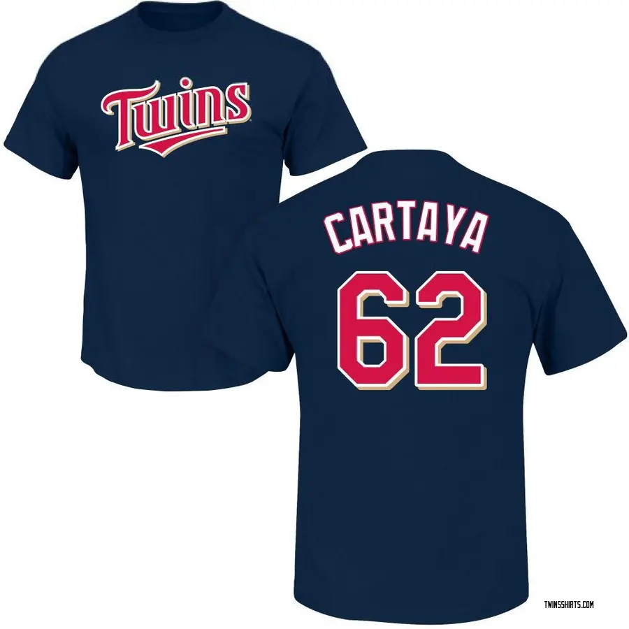 Men's Diego Cartaya Minnesota Twins Roster Name & Number T-Shirt - Navy