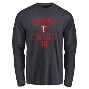 Men's James Outman Minnesota Twins Base Runner Tri-Blend Long Sleeve T-Shirt - Navy