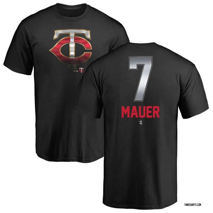 Men's Joe Mauer Minnesota Twins Midnight Mascot T-Shirt - Black