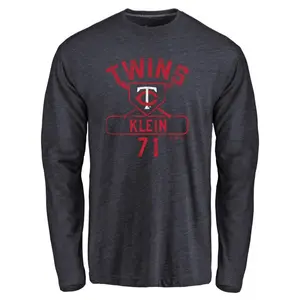 Men's John Klein Minnesota Twins Base Runner Tri-Blend Long Sleeve T-Shirt - Navy