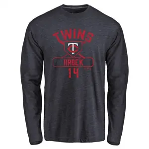 Men's Kent Hrbek Minnesota Twins Base Runner Tri-Blend Long Sleeve T-Shirt - Navy