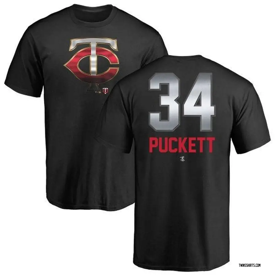 Men's Kirby Puckett Minnesota Twins Midnight Mascot T-Shirt - Black