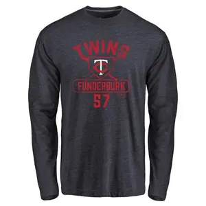 Men's Kody Funderburk Minnesota Twins Base Runner Tri-Blend Long Sleeve T-Shirt - Navy