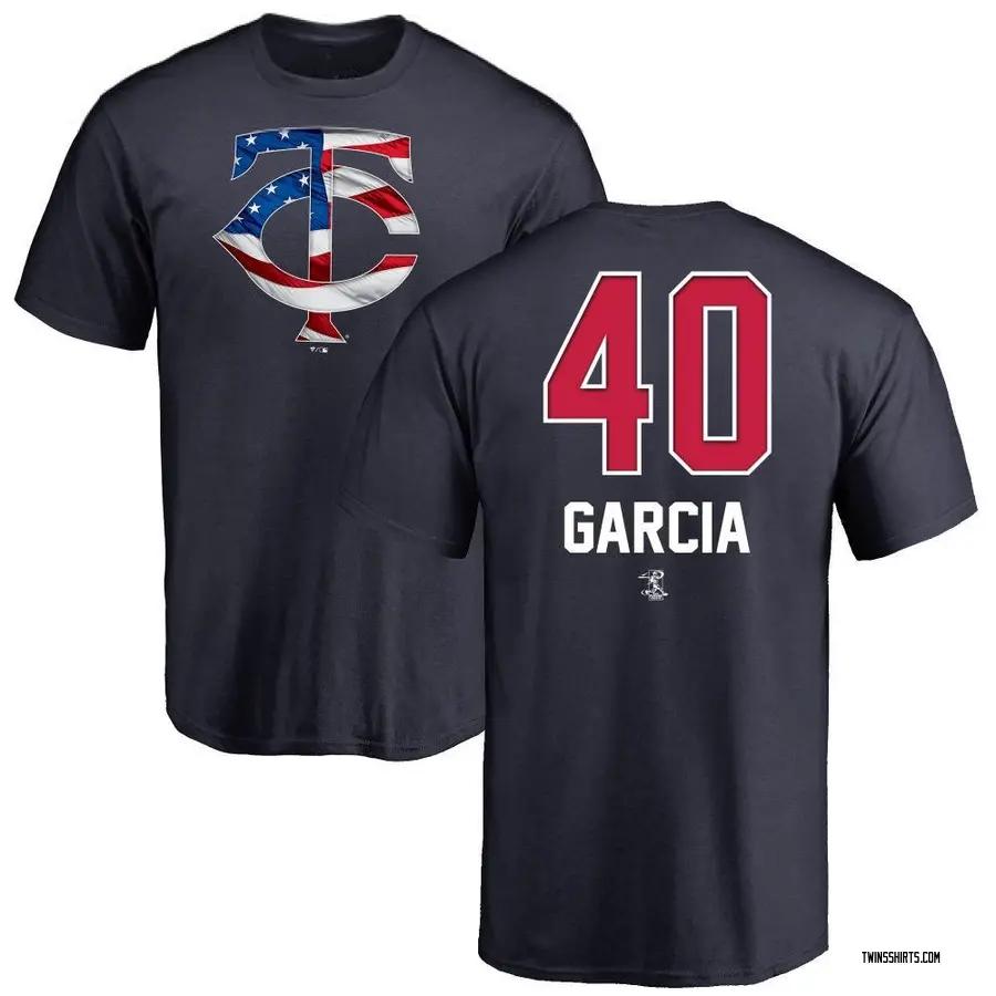 Men's Luis Garcia Minnesota Twins Name and Number Banner Wave T-Shirt - Navy