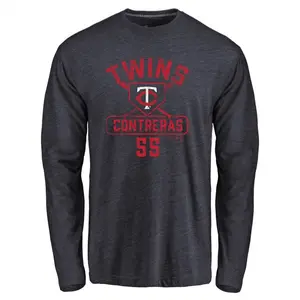 Men's Mark Contreras Minnesota Twins Base Runner Tri-Blend Long Sleeve T-Shirt - Navy