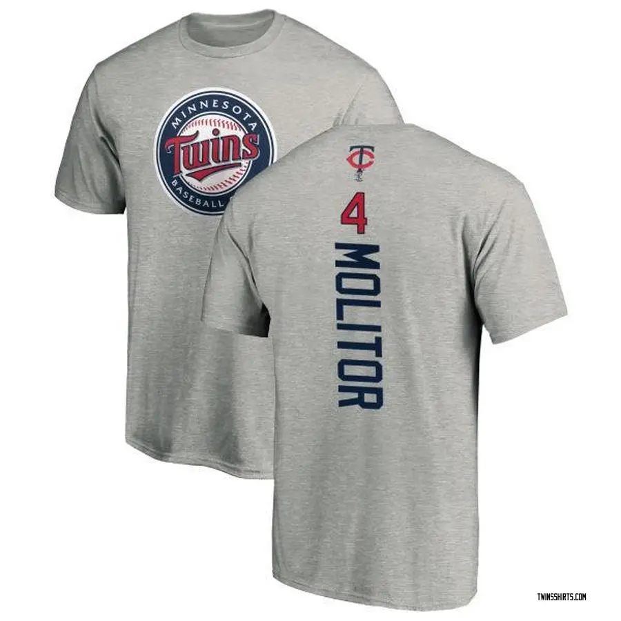 Men's Paul Molitor Minnesota Twins Backer T-Shirt - Ash