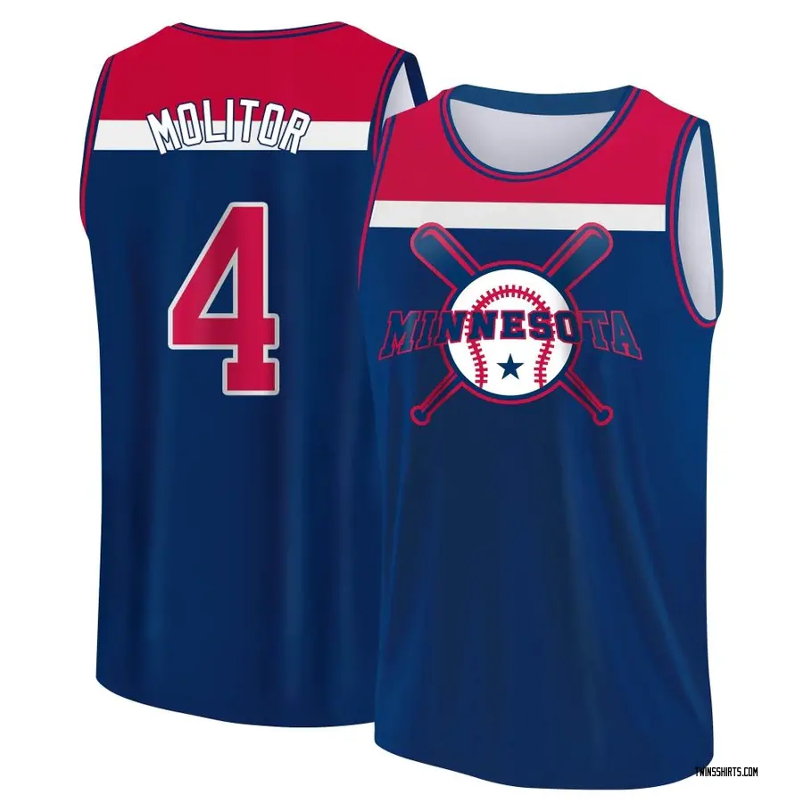 Men's Paul Molitor Minnesota Twins Royal/Red Baseball Legend Tank Top