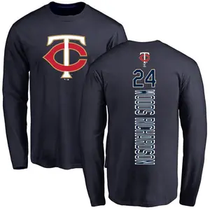 Men's Simeon Woods Richardson Minnesota Twins Backer Long Sleeve T-Shirt - Navy