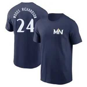 Men's Simeon Woods Richardson Minnesota Twins Navy 2024 City Connect Fuse Name & Number T-Shirt
