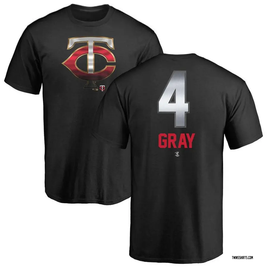Men's Tristan Gray Minnesota Twins Midnight Mascot T-Shirt - Black