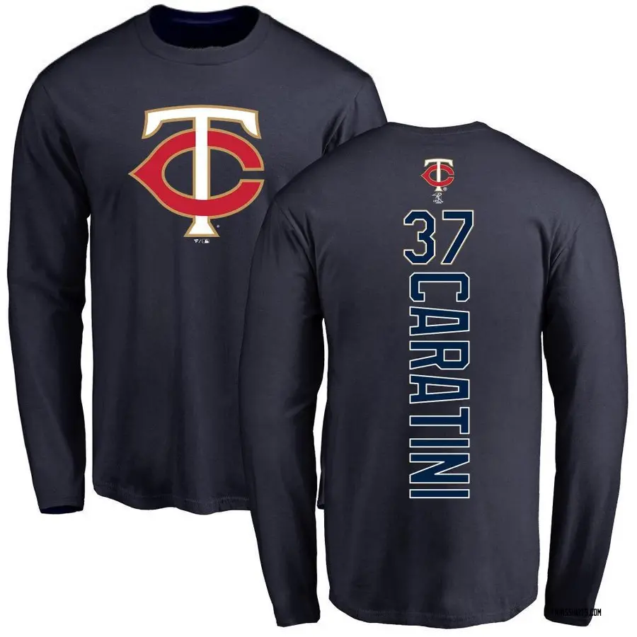 Men's Victor Caratini Minnesota Twins Backer Long Sleeve T-Shirt - Navy