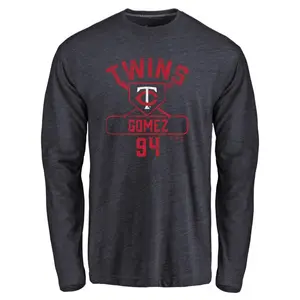 Men's Yoendrys Gomez Minnesota Twins Base Runner Tri-Blend Long Sleeve T-Shirt - Navy