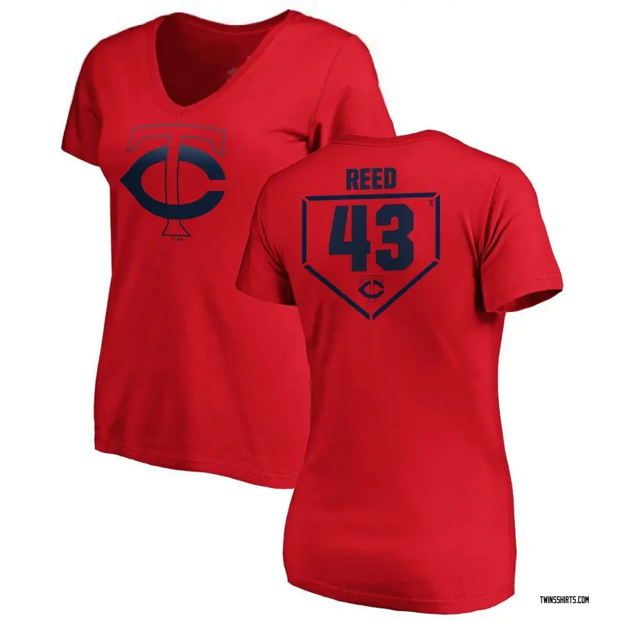 Women's Addison Reed Minnesota Twins RBI Slim Fit V-Neck T-Shirt - Red