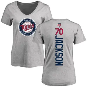 Women's Alex Jackson Minnesota Twins Backer Slim Fit T-Shirt - Ash