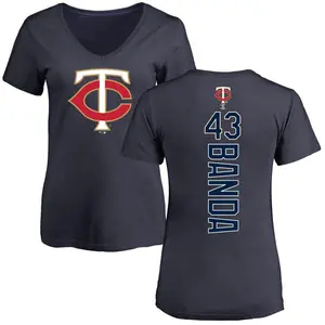 Women's Anthony Banda Minnesota Twins Backer Slim Fit T-Shirt - Navy