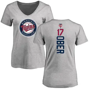 Women's Bailey Ober Minnesota Twins Backer Slim Fit T-Shirt - Ash