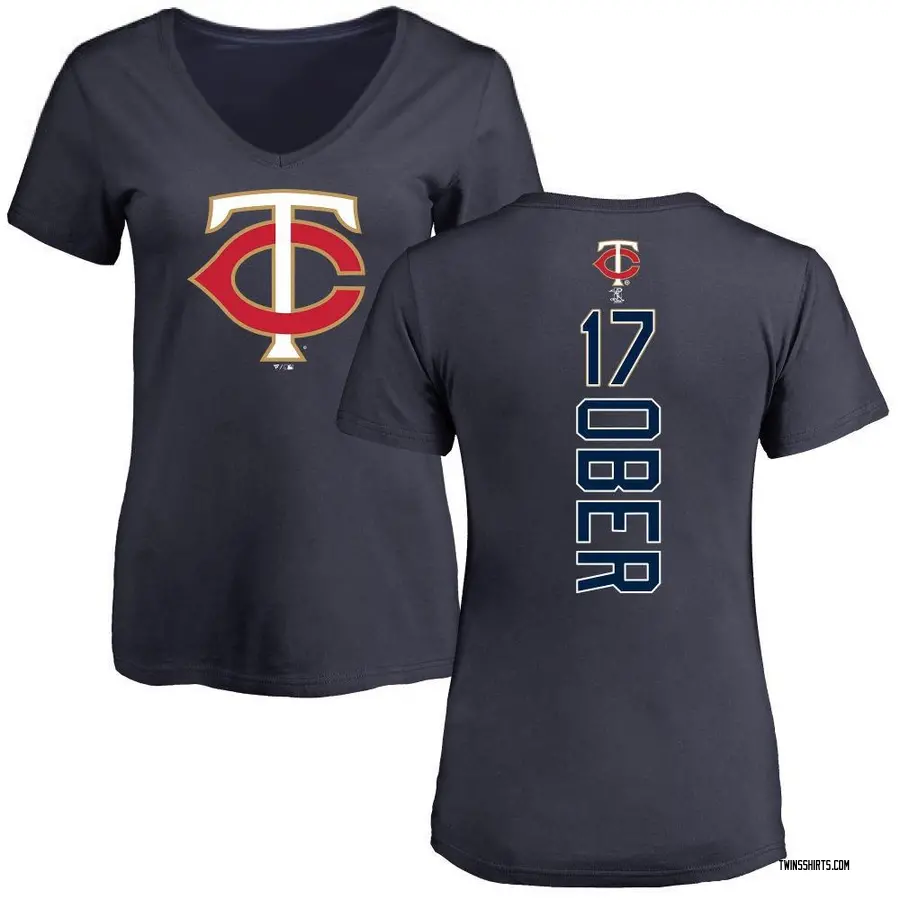 Women's Bailey Ober Minnesota Twins Backer Slim Fit T-Shirt - Navy