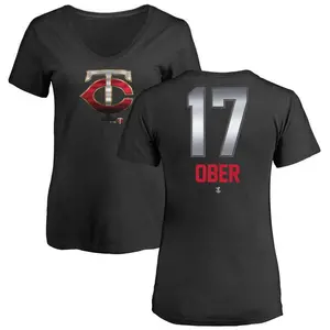 Women's Bailey Ober Minnesota Twins Midnight Mascot V-Neck T-Shirt - Black