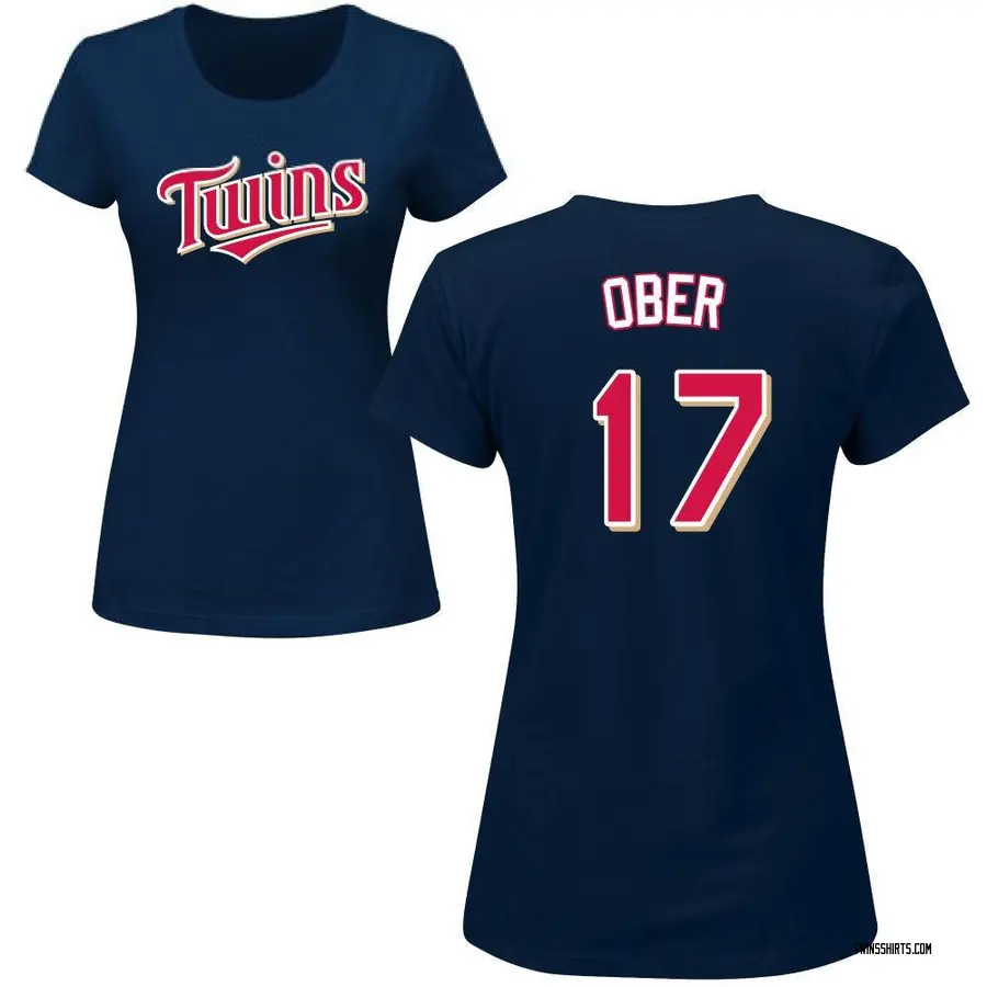 Women's Bailey Ober Minnesota Twins Roster Name & Number T-Shirt - Navy