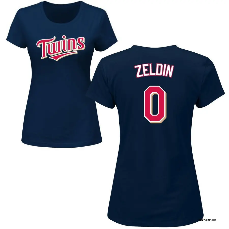 Women's Brian Zeldin Minnesota Twins Roster Name & Number T-Shirt - Navy
