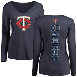 Women's Carson McCusker Minnesota Twins Backer Slim Fit Long Sleeve T-Shirt - Navy