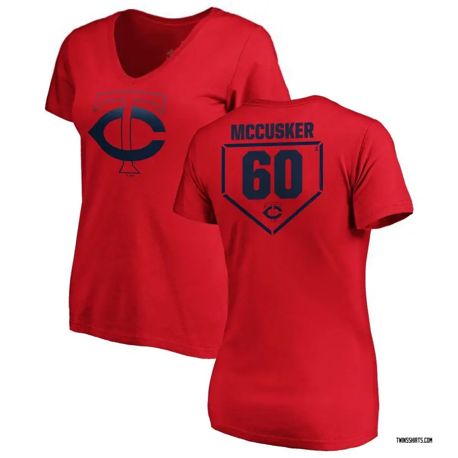 Women's Carson McCusker Minnesota Twins RBI Slim Fit V-Neck T-Shirt - Red