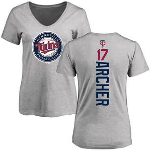 Women's Chris Archer Minnesota Twins Backer Slim Fit T-Shirt - Ash