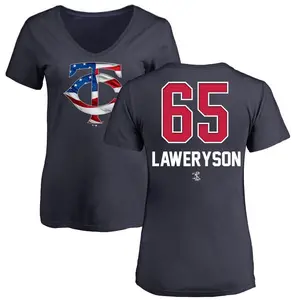Women's Cody Laweryson Minnesota Twins Name and Number Banner Wave V-Neck T-Shirt - Navy