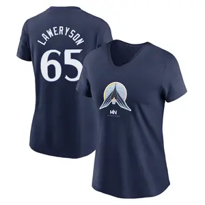 Women's Cody Laweryson Minnesota Twins Navy 2024 City Connect Name & Number V-Neck T-Shirt