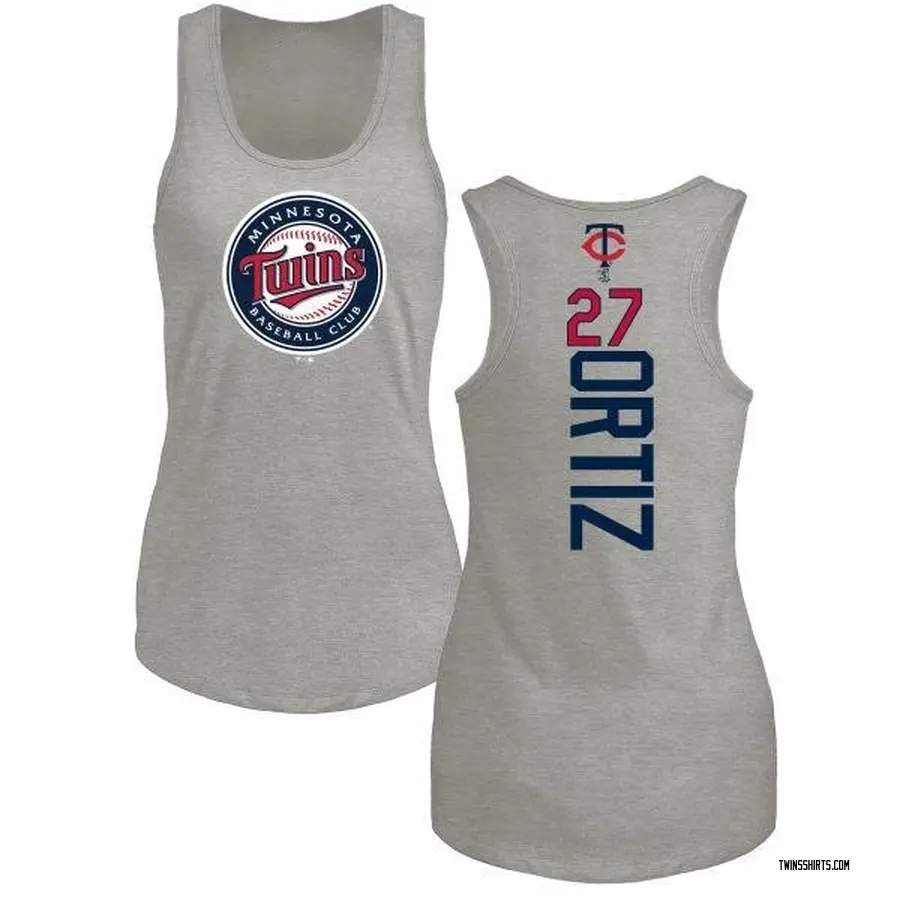 Women's David Ortiz Minnesota Twins Backer Tri-Blend Tank Top - Ash