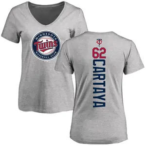 Women's Diego Cartaya Minnesota Twins Backer Slim Fit T-Shirt - Ash