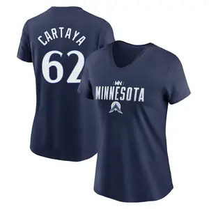 Women's Diego Cartaya Minnesota Twins Navy 2024 City Connect Graphic Name & Number V-Neck T-Shirt