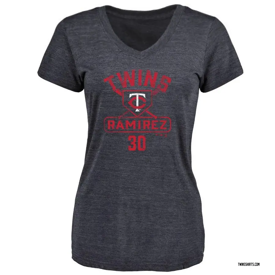 Women's Erasmo Ramirez Minnesota Twins Base Runner Tri-Blend T-Shirt - Navy