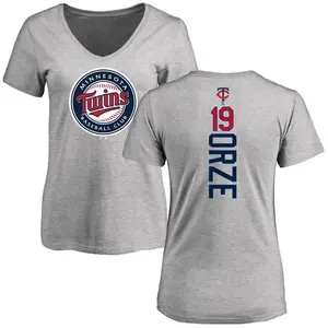 Women's Eric Orze Minnesota Twins Backer Slim Fit T-Shirt - Ash
