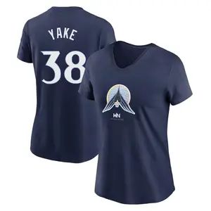 Women's Ernie Yake Minnesota Twins Navy 2024 City Connect Name & Number V-Neck T-Shirt