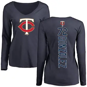 Women's Gabriel Gonzalez Minnesota Twins Backer Slim Fit Long Sleeve T-Shirt - Navy