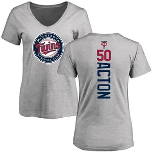 Women's Garrett Acton Minnesota Twins Backer Slim Fit T-Shirt - Ash