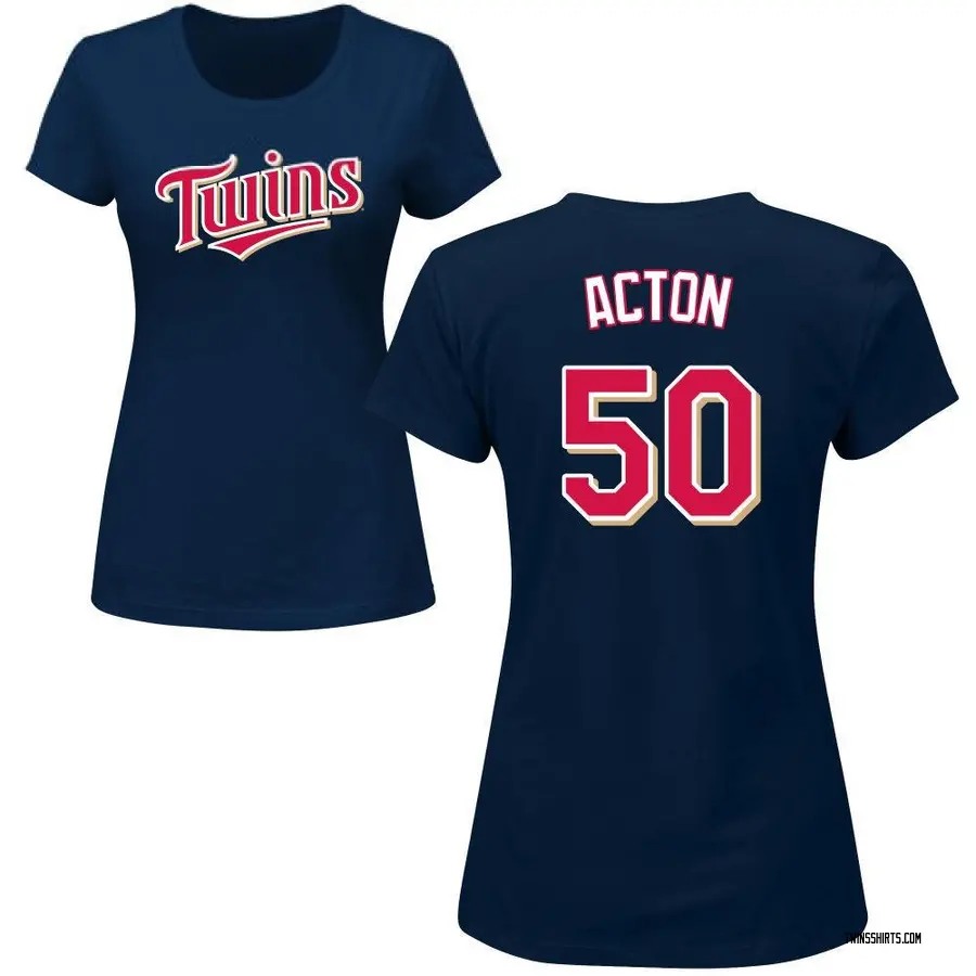 Women's Garrett Acton Minnesota Twins Roster Name & Number T-Shirt - Navy