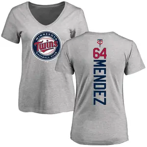 Women's Hendry Mendez Minnesota Twins Backer Slim Fit T-Shirt - Ash