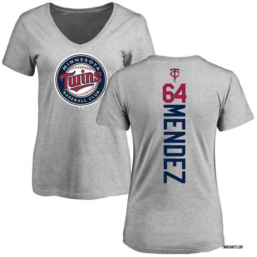 Women's Hendry Mendez Minnesota Twins Backer Slim Fit T-Shirt - Ash