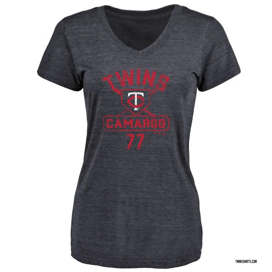 Women's Jair Camargo Minnesota Twins Base Runner Tri-Blend T-Shirt - Navy