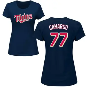 Women's Jair Camargo Minnesota Twins Roster Name & Number T-Shirt - Navy