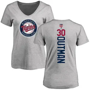Women's James Outman Minnesota Twins Backer Slim Fit T-Shirt - Ash