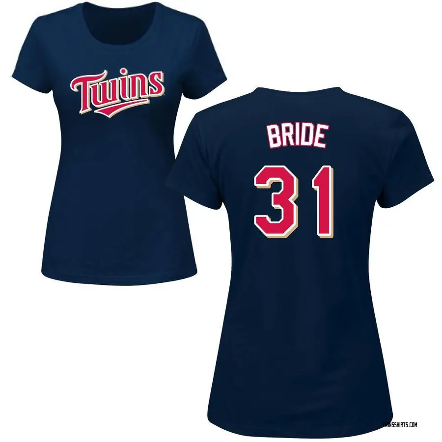 Women's Jonah Bride Minnesota Twins Roster Name & Number T-Shirt - Navy