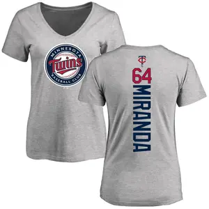 Women's Jose Miranda Minnesota Twins Backer Slim Fit T-Shirt - Ash